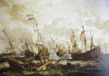 Quatre jours de bataille Batailles navales Peinture à l'huile